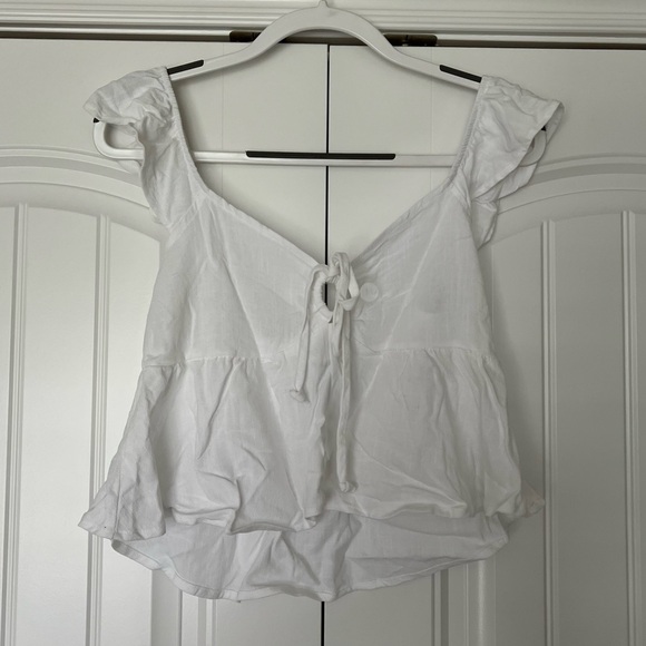 LA Hearts Keyhole Linen Babydoll top - Picture 4 of 7